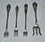 Silver Antique Set of Four Decorative Silverplate Forks For Sale - Image 8 of 12