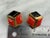 Metal 1980s Givenchy Earrings: Vintage Orange & Black Enamel Gold Tone Cubes, A Pair For Sale - Image 7 of 8
