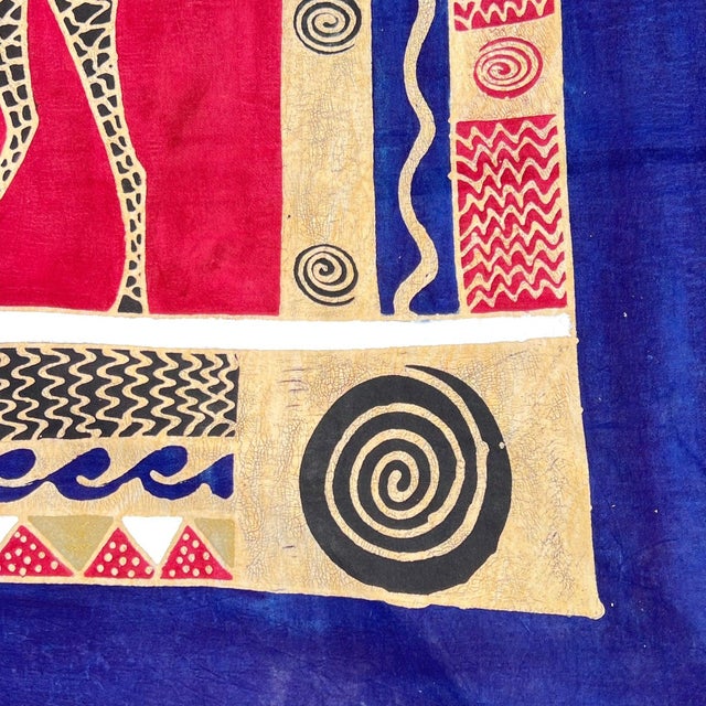 Early 20th Century Giraffe Batik Print Tablecloth For Sale - Image 4 of 10