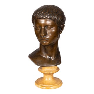 Italian Grand Tour Bronze Bust of Caesar For Sale