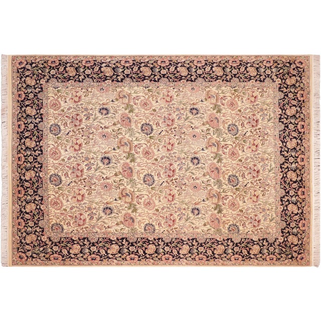 Blue Shabby Chic Irfan Pak-Persian Beige/Blue Wool Rug - 8'1'' X 10'2'' For Sale - Image 8 of 9
