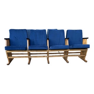 Mid-Century Modern Hungarian Cinema Four-Seater Bench, 1950s For Sale