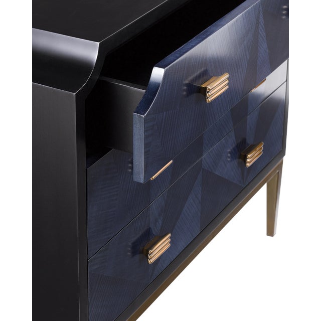 Contemporary Currey & Company Kallista Blue Chest For Sale - Image 3 of 6