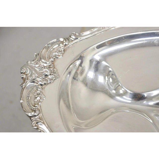 Wallace Silversmiths Vintage Baroque by Wallace 259 Silver Plated Meat Cutlery Serving Platter Tray For Sale - Image 4 of 11