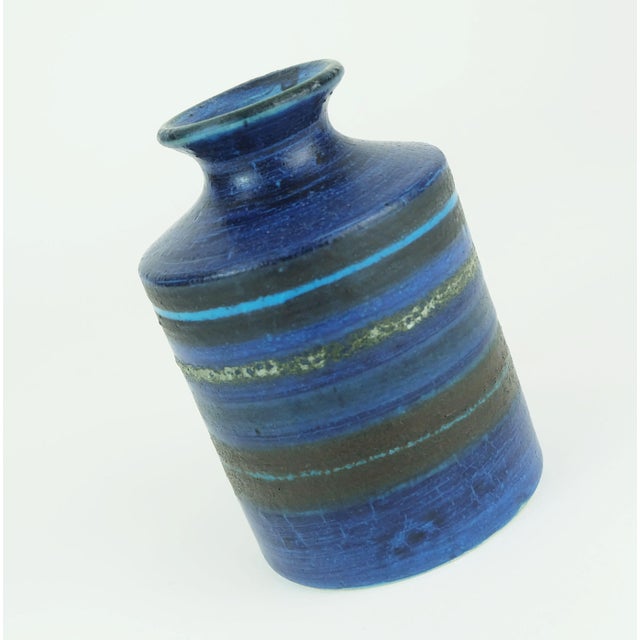 Mid-Century Vase Bruno Gambone Italian Studio Pottery Stripe Decor For Sale - Image 9 of 9