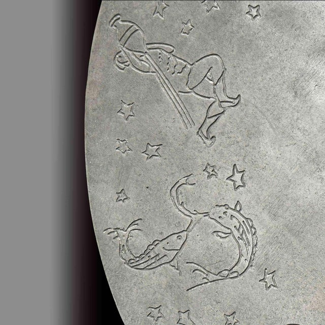 Silver Antique French Table With Zodiac Symbols For Sale - Image 8 of 12