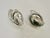 1950s Retro Large Silver Plate Textured Clear Crystal Earrings, 2 Pieces For Sale In Providence - Image 6 of 6