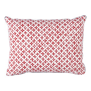Schumacher Emerson 18" Lumbar Pillow in Red For Sale