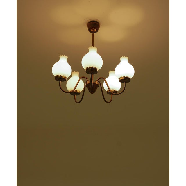 Modern Swedish Pendant in Brass and Glass, 1950s For Sale - Image 6 of 7