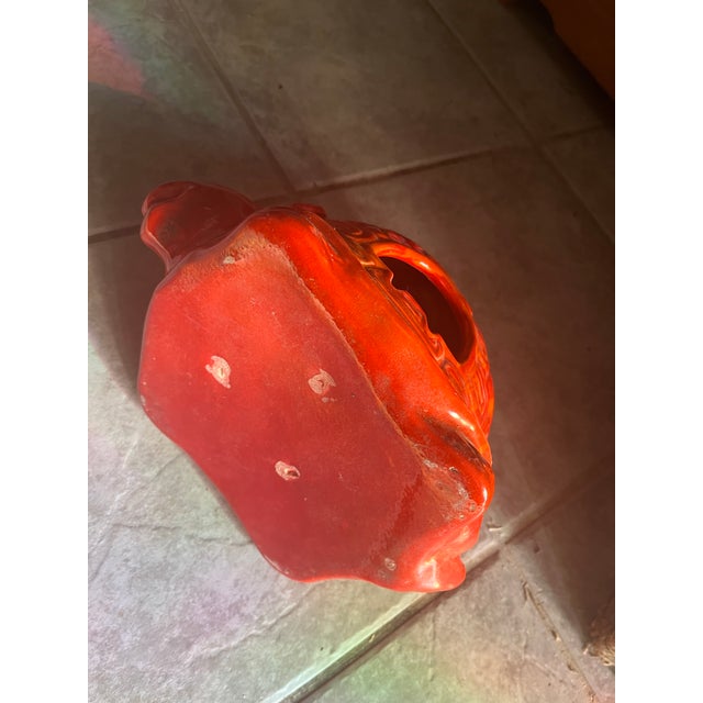 Orange 1960s Mid-Century Modern Drip Glaze Ceramic Hanging Turtle Ashtray Decoration For Sale - Image 8 of 9