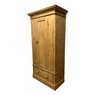 19th Century English Pine Single Door Wardrobe For Sale