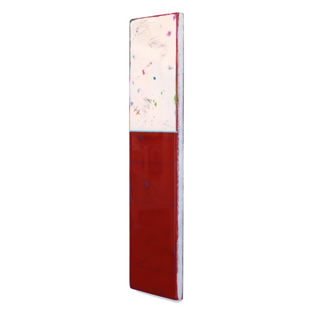 Contemporary Sunspot 134 - Modern Resin Minimalist Red and White Dual Tone Abstract Artwork by Ricky Hunt For Sale - Image 3 of 9