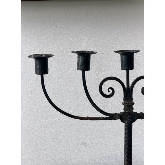 Antique Goberg Germany Iron Candelabra by Hugo Berger For Sale In New York - Image 6 of 8