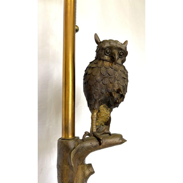 1960s 1960s Mid Century Modern Bronze Owl Lamp by Marbro Lamp Co. For Sale - Image 5 of 17