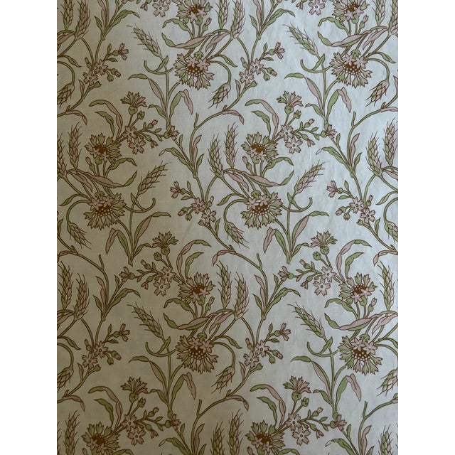Textile Raoul Textiles Oyster Linen Fabric - Cecile / Sprout Hand Printer 2 1/3 Yds For Sale - Image 7 of 7