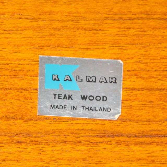 Vintage MCM Teak Wall Cabinet Kalmar Small Tambour Sliding Door Shelf Made in Thailand For Sale - Image 13 of 13