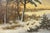 Realism Winter Snow Scene with Pheasants with Golden Sky by 20th Century German Artist 1998 For Sale - Image 3 of 9