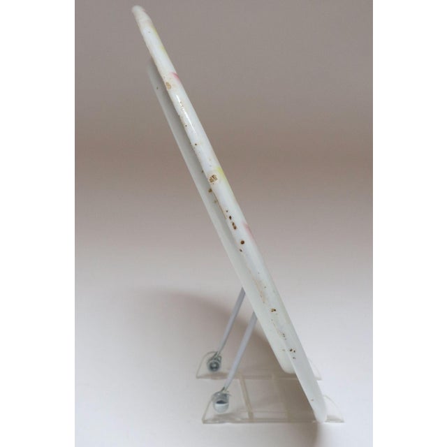 Mid 20th Century Vintage German Ceramic Cake or Pie Plate / Round Trivet With Diamond Argyle / Lattice Pattern For Sale - Image 5 of 18