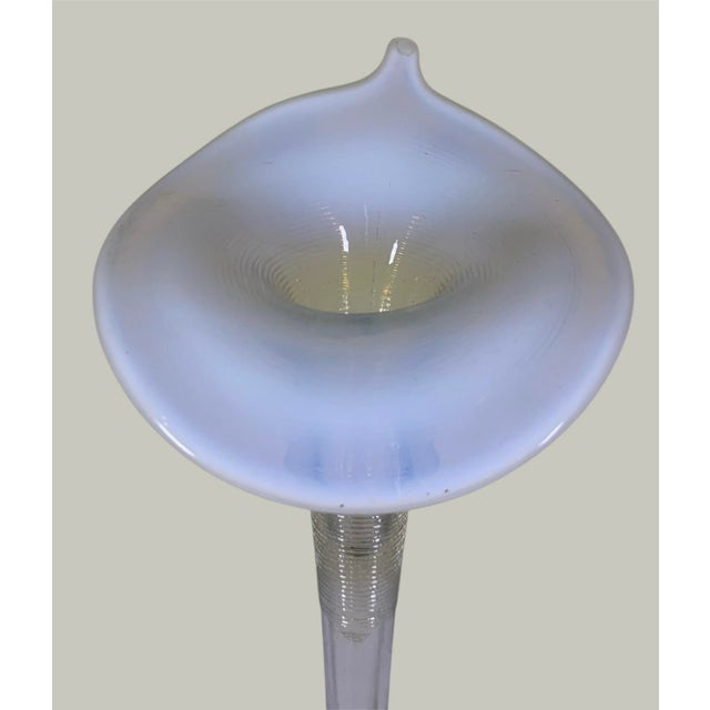 1900 - 1909 Art Nouveau Opalescent Jack in the Pulpit Vase on Silver Hunting Dog Stand For Sale - Image 5 of 6