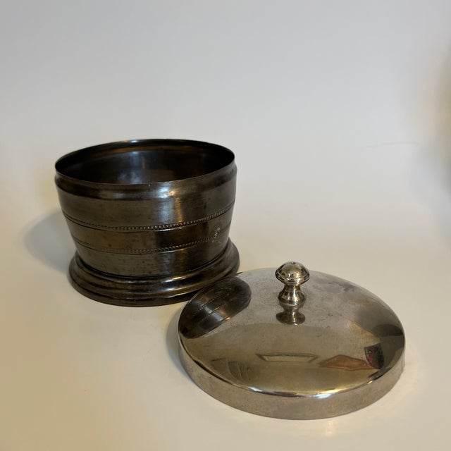 Late 20th Century Silver Container With Lid For Sale - Image 4 of 7