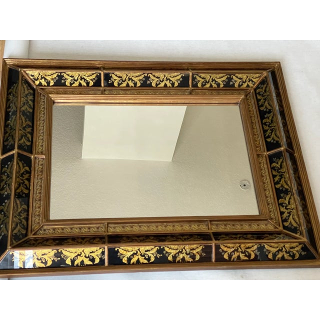 Gold Reserved for Robbie- Vintage Italian Eglomise Neobaroque Style Mirror For Sale - Image 8 of 8