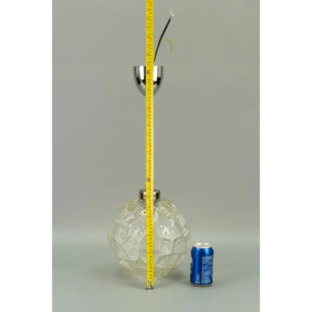 Mid-Century Modern Glass & Chrome Pendant Light For Sale - Image 18 of 18
