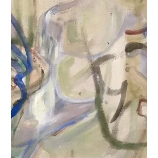 Manicure is an alluring abstract figure in oil on canvas, fusing a colorfield landscape of harmonious tones with stylized,...