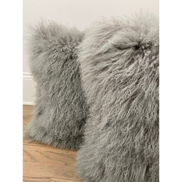 Mongolian Lamb Fur Pillow Covers - a Pair For Sale - Image 4 of 11
