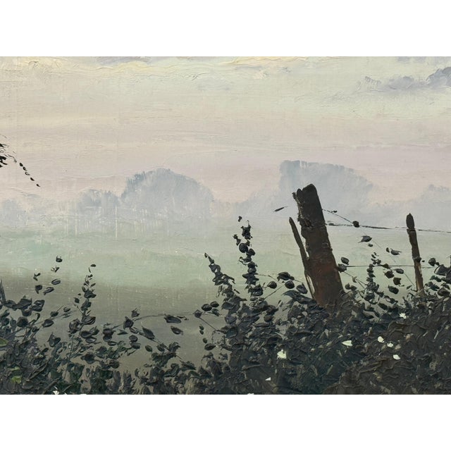Hedgerow & Fields with Wild Flowers in an Overcast English Countryside Landscape 1985 For Sale - Image 6 of 17