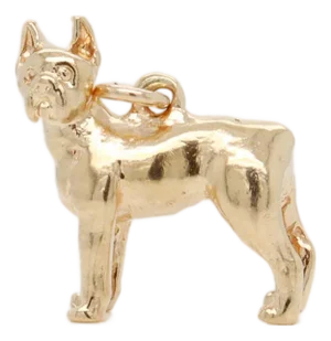 Vintage 14k Gold Figural Boxer Dog Charm