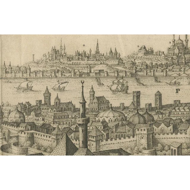 Matthäus Merian the Elder, Constantinople Panorama, 1635, Engraving For Sale - Image 4 of 12