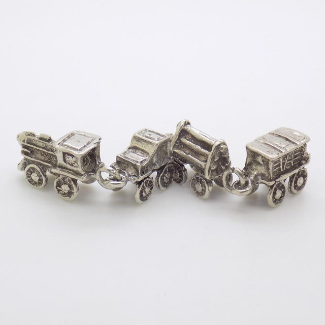 Vintage Italian Handmade Silver Toy Train, 1970s For Sale - Image 6 of 12