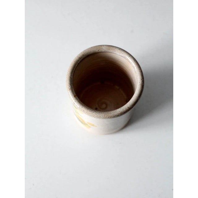 Ceramic Vintage Hand-Painted Studio Pottery Vase For Sale - Image 7 of 9