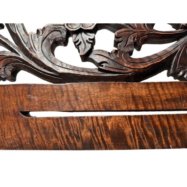 Late 20th Century Vintage Indian Boho Carved Wood Fabric Hanger For Sale - Image 5 of 6