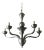 French Vintage Modern Pewter-Tone Chandelier For Sale