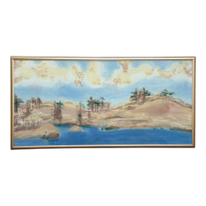 1980s Landscape Painting, Framed