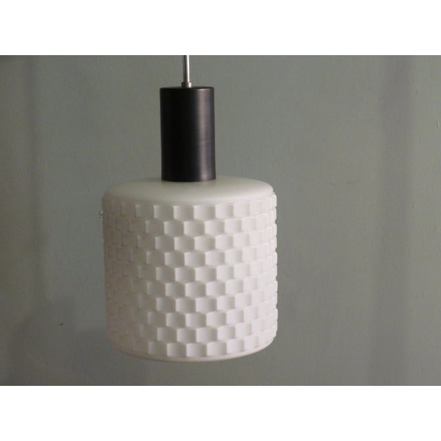 Art Deco Hanging Lamp with White Shade in Frosted Glass, 1930s For Sale - Image 11 of 11