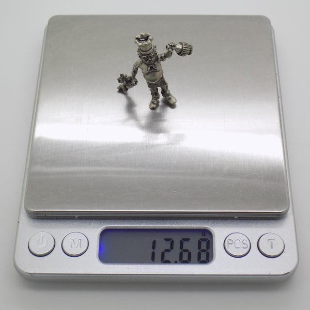 Vintage Italian Handmade Genuine Silver Italian Chef with Chicken Figurine, 1980s For Sale - Image 9 of 12