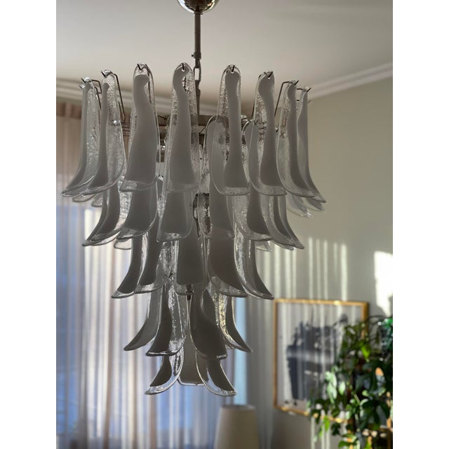 Vintage White Murano Chandelier For Sale - Image 6 of 17