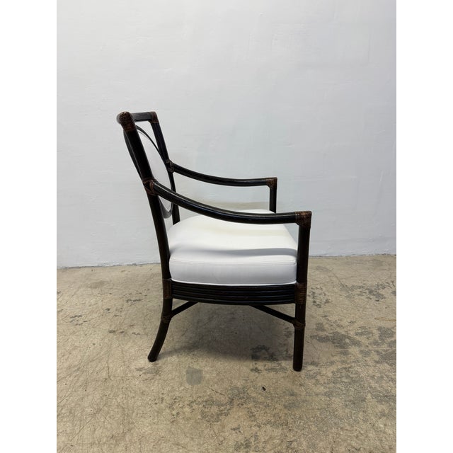 Brown McGuire Brown Leather Wrapped Bamboo Dining Chairs - Set of Six For Sale - Image 8 of 18