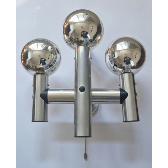 Silver Mid-Century Austrian Wall Sputnik for Kalmar, 1970s For Sale - Image 8 of 15