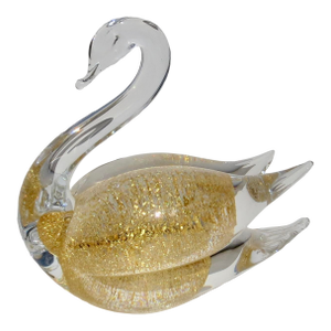 Marcolina Gold Fleck Glass Swan Sweden