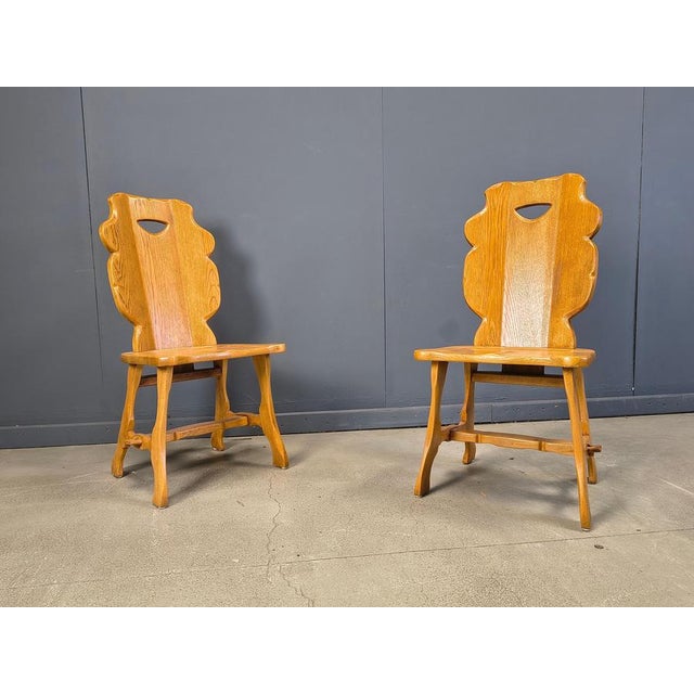Brutalist Vintage Rustic Dining Chairs, 1960s, Set of 4 For Sale - Image 3 of 14