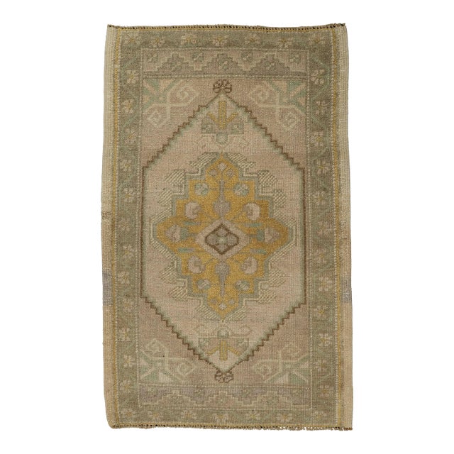Turkish Mini Rug Oriental Hand Knotted Vintage Rug 1'9" x 2'9" #21027 For Sale