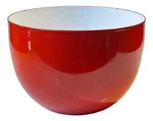 Scandinavian Modern Red Enamel Bowl by Kaj Franck for Arabia Finel, 1960s