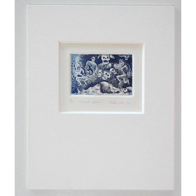 Mexican 1993 Tomas Pineda Matus Muerte Etching For Sale - Image 3 of 3