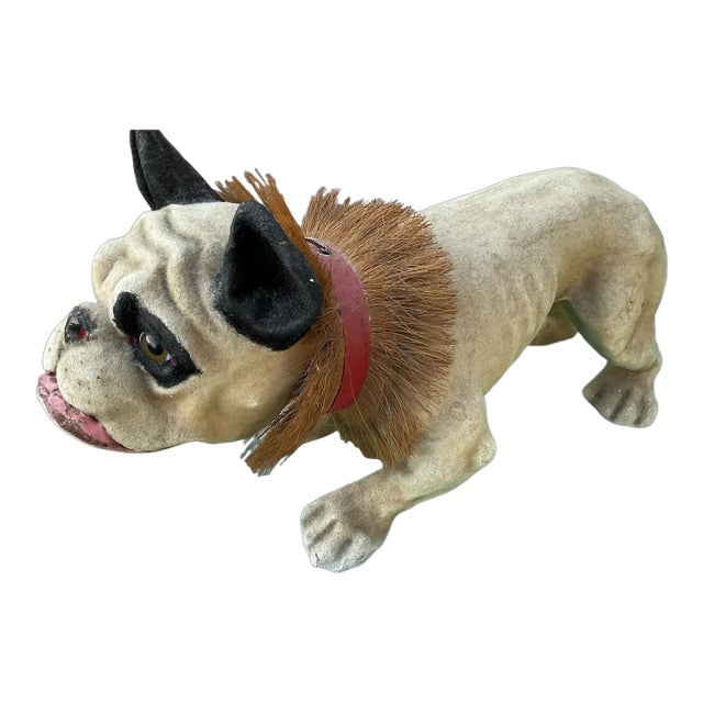 Large 21” French Paper Mache Growler Bulldog- Very Good Condition- For Sale