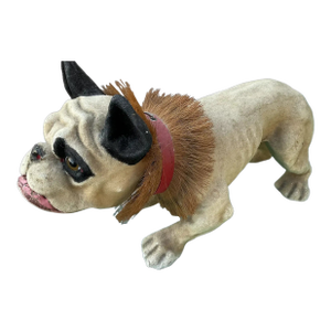 Large 21” French Paper Mache Growler Bulldog- Very Good Condition-