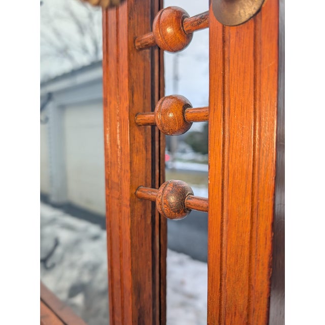 19th Century Victorian Hoffmeir Furniture Hall Tree With Marble Top & Umbrella Stand For Sale - Image 9 of 18