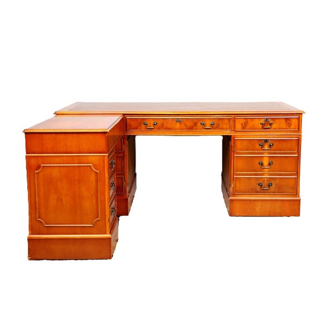 Large L-Shaped Executive Desk in Wood For Sale - Image 9 of 9